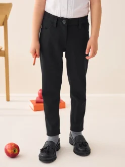 Black Shorter Length School Skinny Stretch Trousers (3-18yrs)