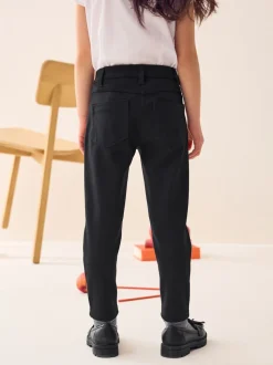 Black Shorter Length School Skinny Stretch Trousers (3-18yrs)