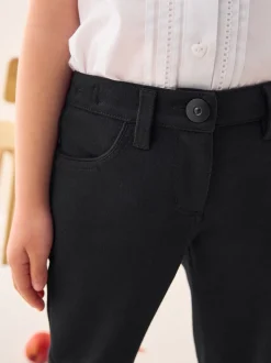 Black Shorter Length School Skinny Stretch Trousers (3-18yrs)