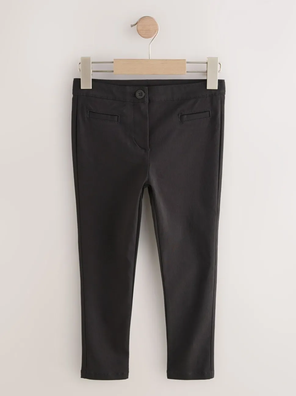 Black Shorter Length School Skinny Stretch Trousers (3-18yrs)