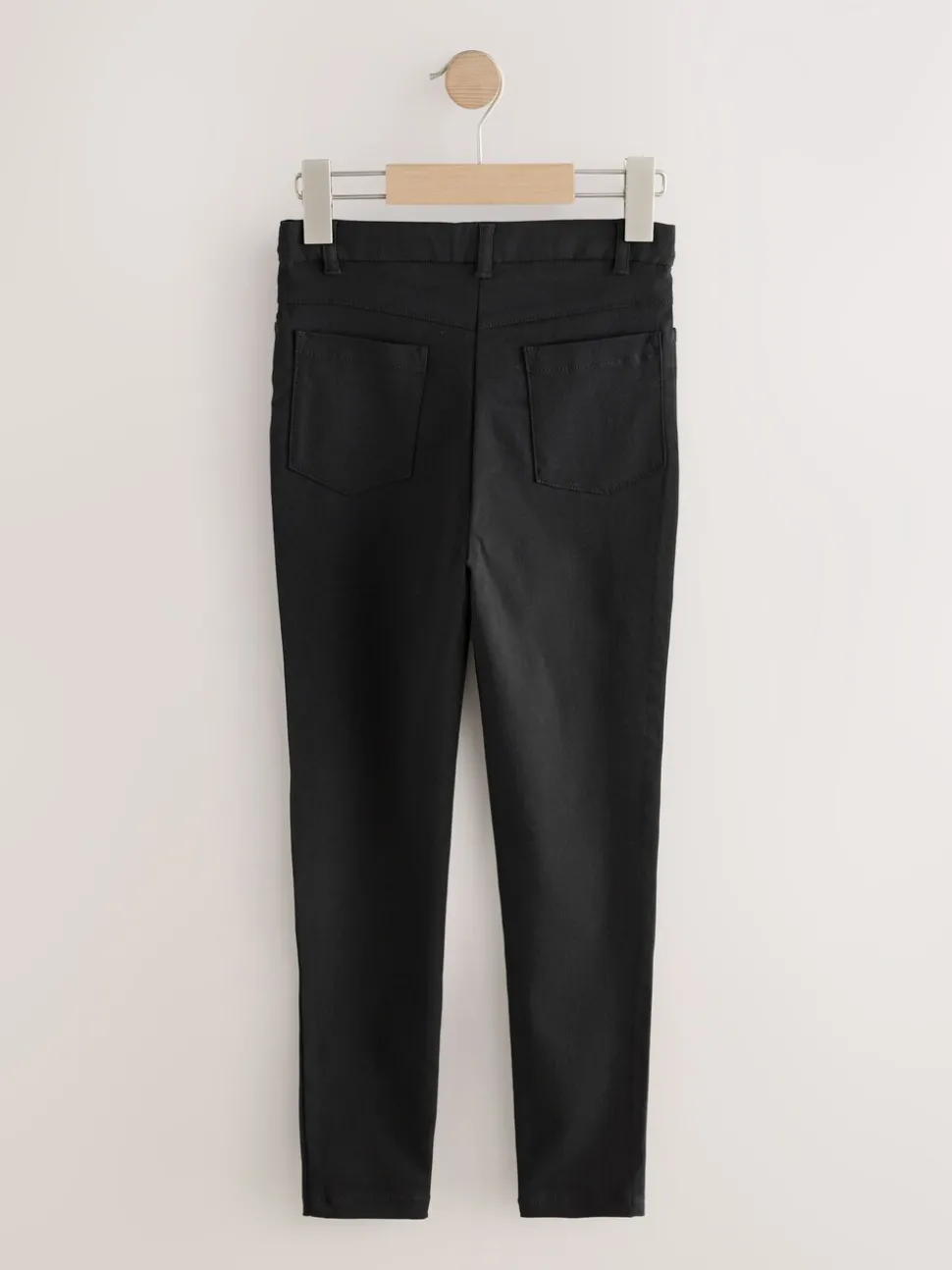 Black Shorter Length Skinny Fit Stretch High Waist School Trousers (9-18yrs)