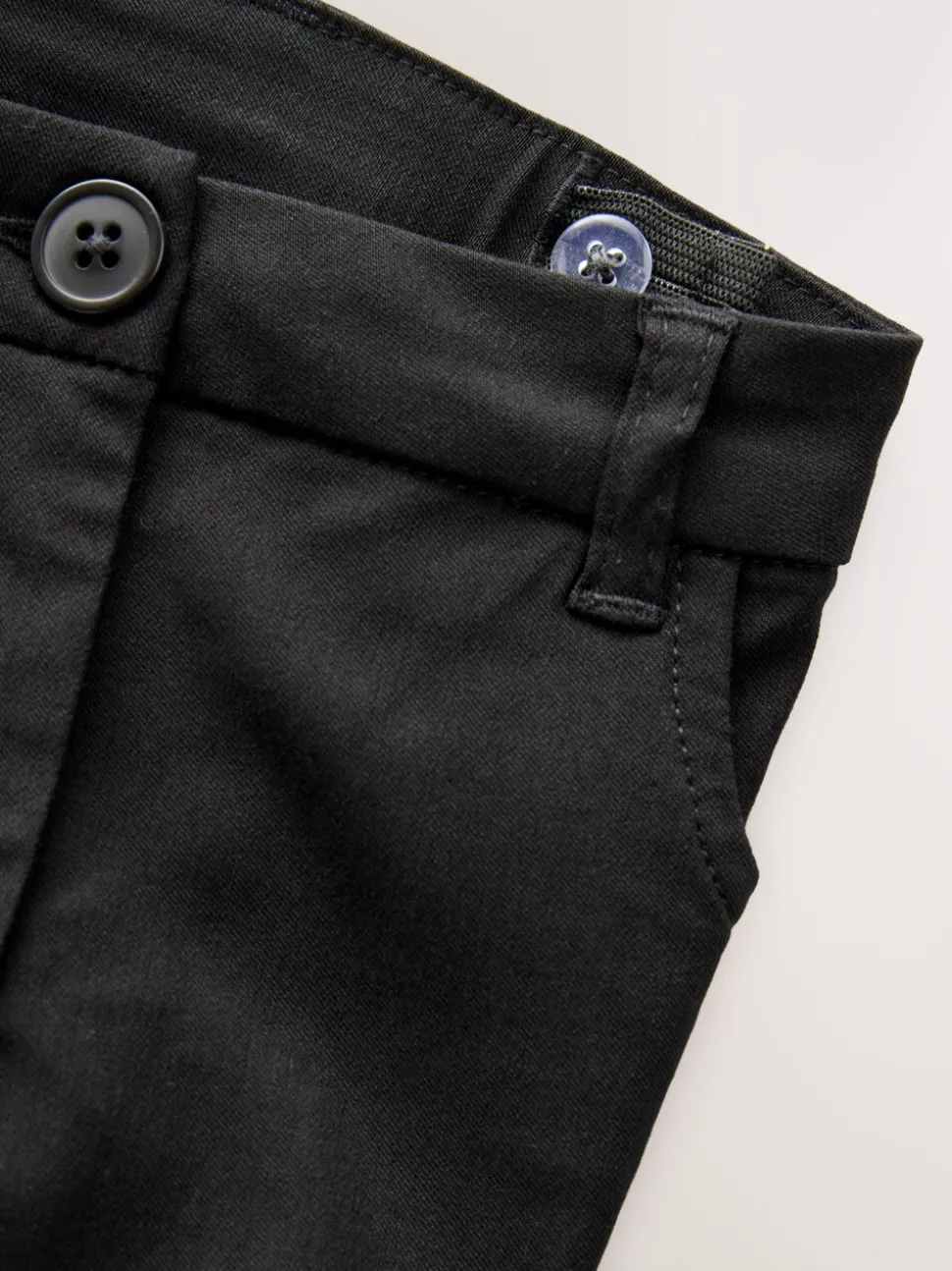 Black Shorter Length Skinny Fit Stretch High Waist School Trousers (9-18yrs)
