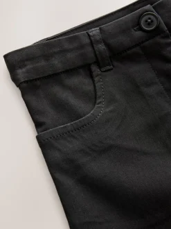 Black Shorter Length Skinny Fit Stretch High Waist School Trousers (9-18yrs)