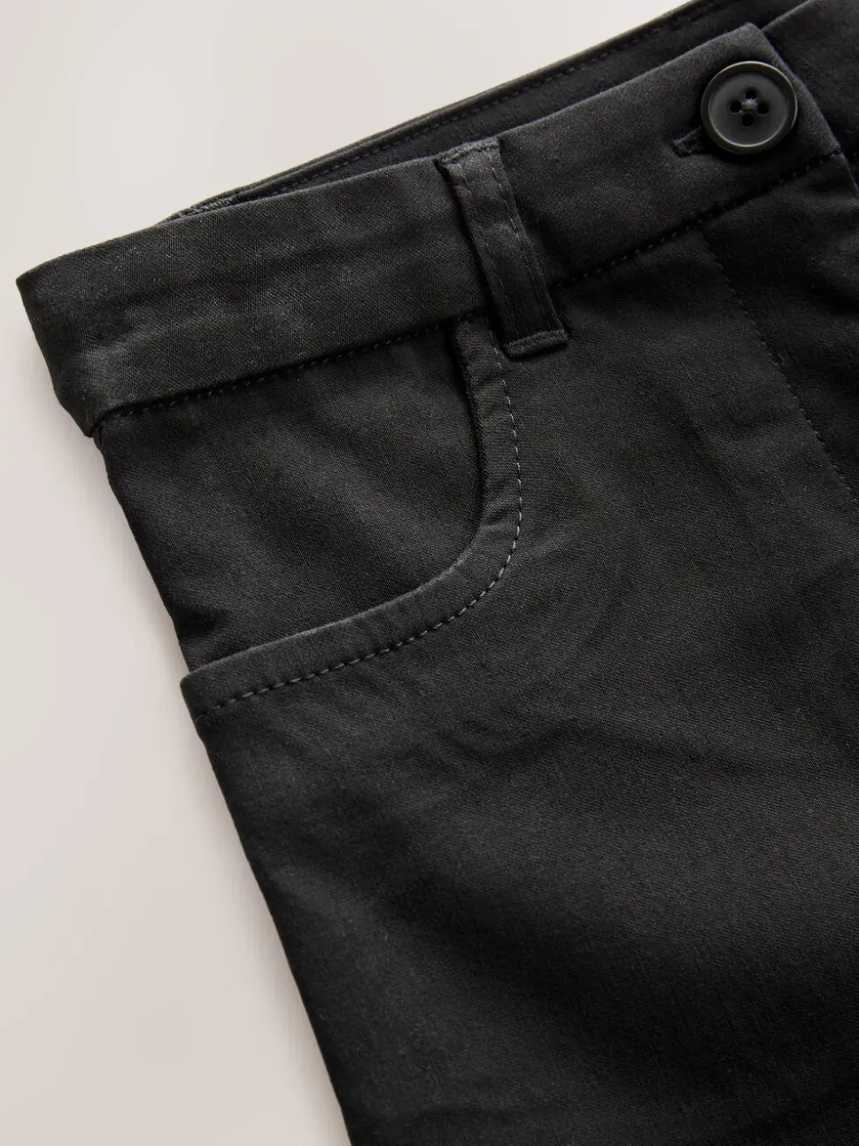 Black Shorter Length Skinny Fit Stretch High Waist School Trousers (9-18yrs)