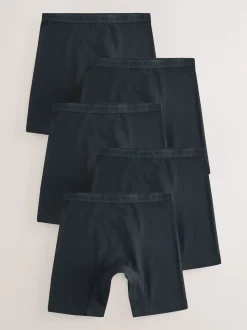 Black Shorts Long Leg Briefs 5 Pack (2-16yrs)