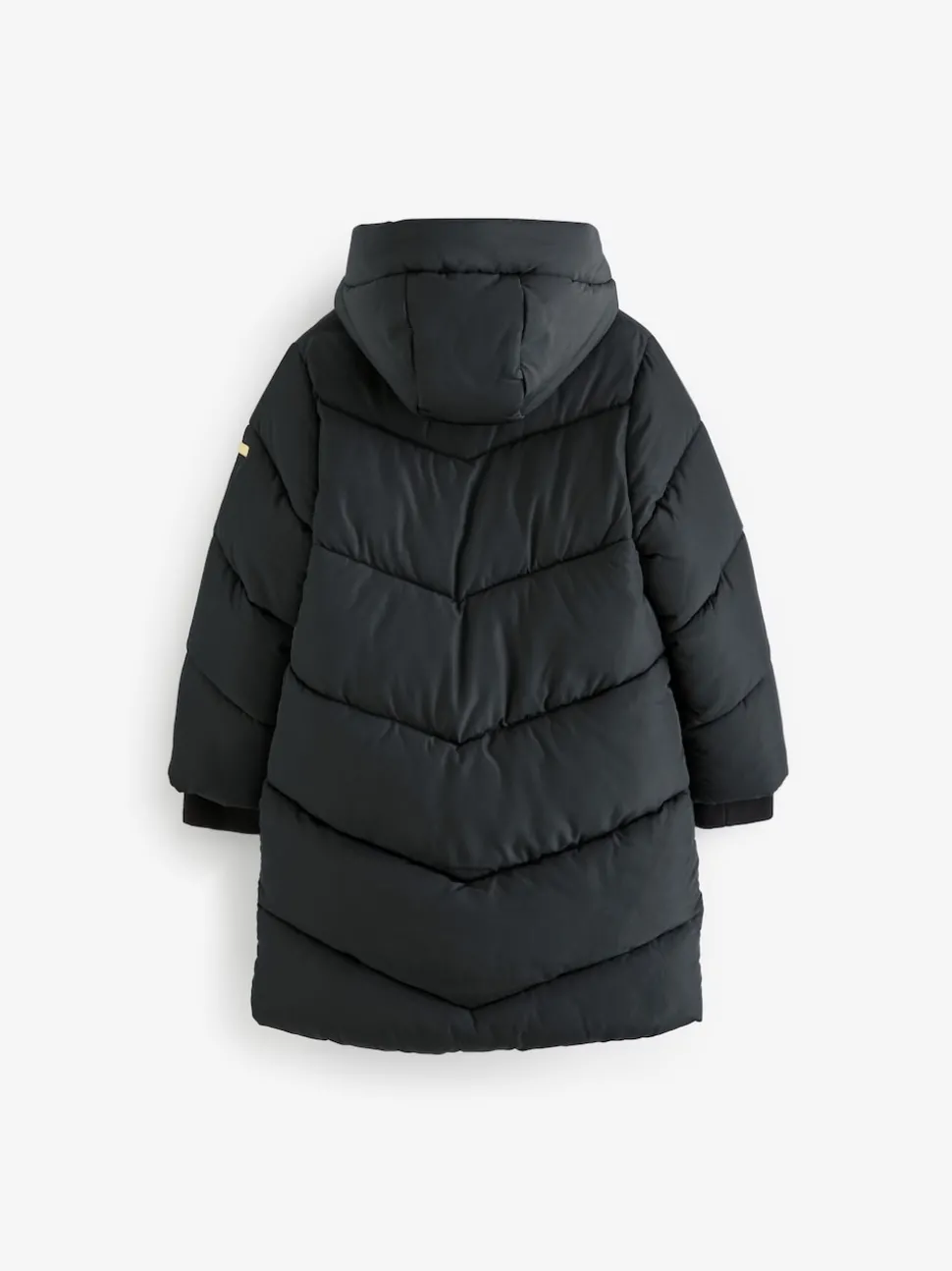 Black Shower Resistant Faux Fur Lined Hooded Padded Coat (3-16yrs)