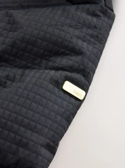 Black Shower Resistant Longline Padded Coat (3-16yrs)