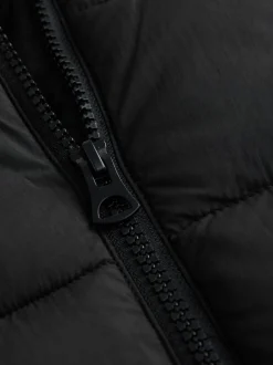 Black Shower Resistant Square Quilted Coat (3-16yrs)