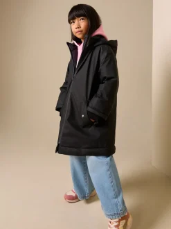 Black Shower Resistant Wadded Coat (3-16yrs)