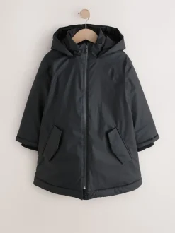 Black Shower Resistant Wadded Coat (3-16yrs)
