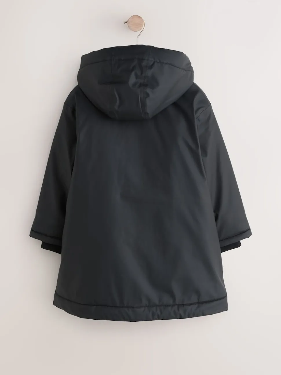 Black Shower Resistant Wadded Coat (3-16yrs)