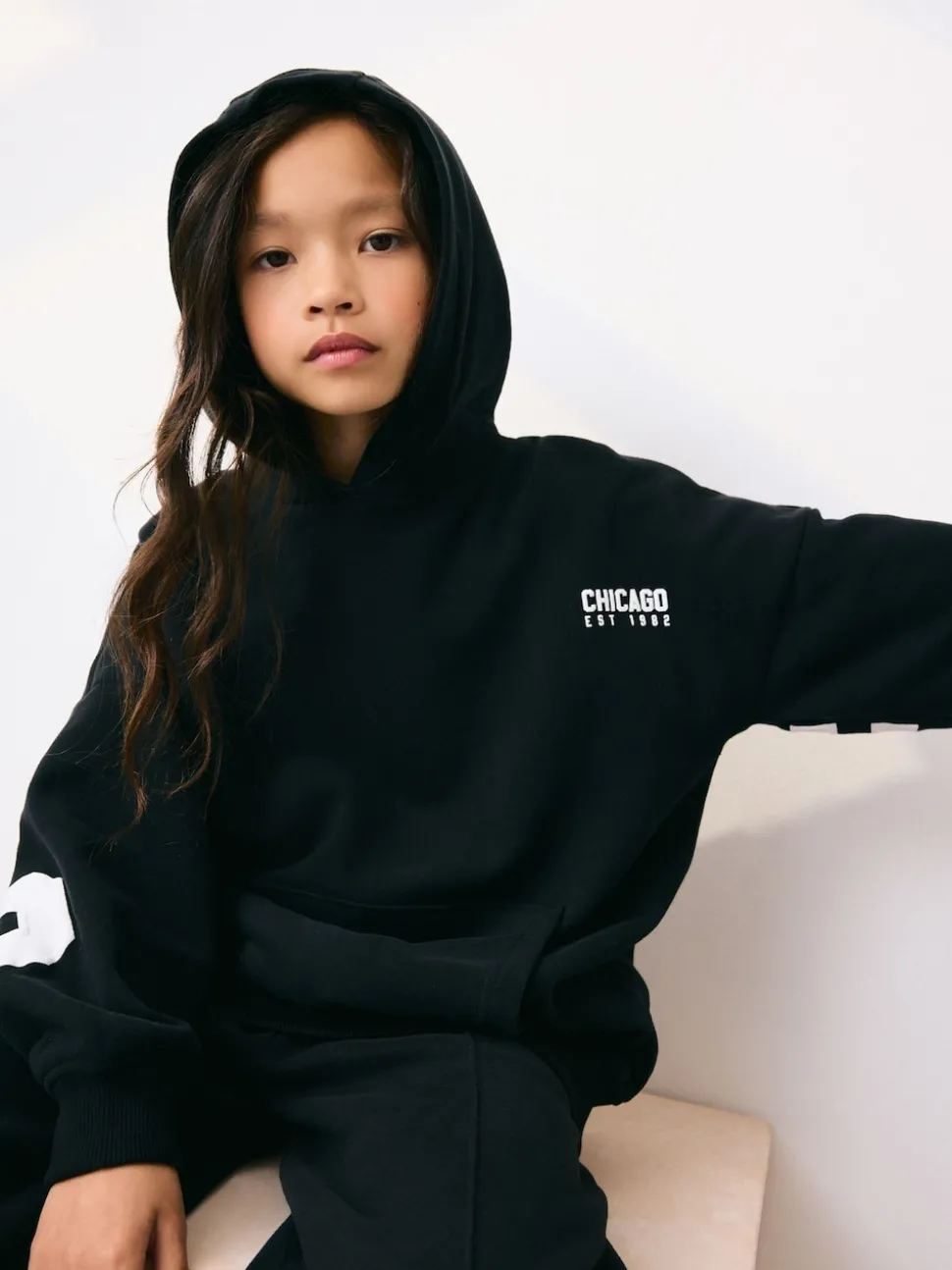 Black Slogan Hoodie (3-16yrs)