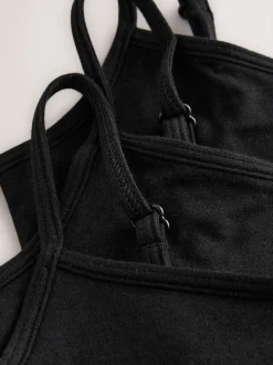 Black Strappy Crop Tops 3 Pack (5-16yrs)
