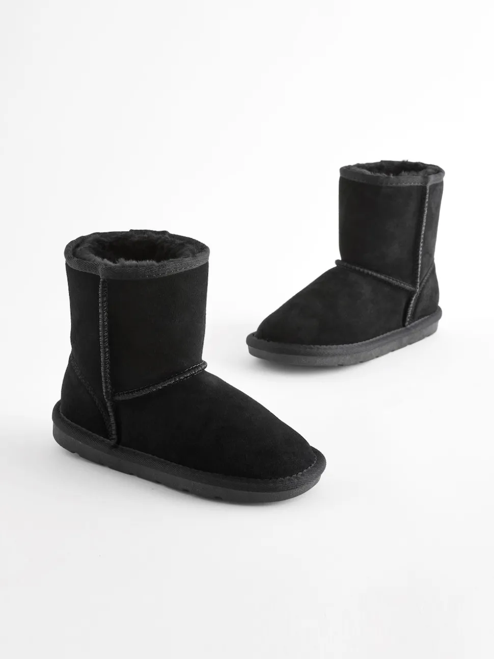 Black Suede Pull On Boots
