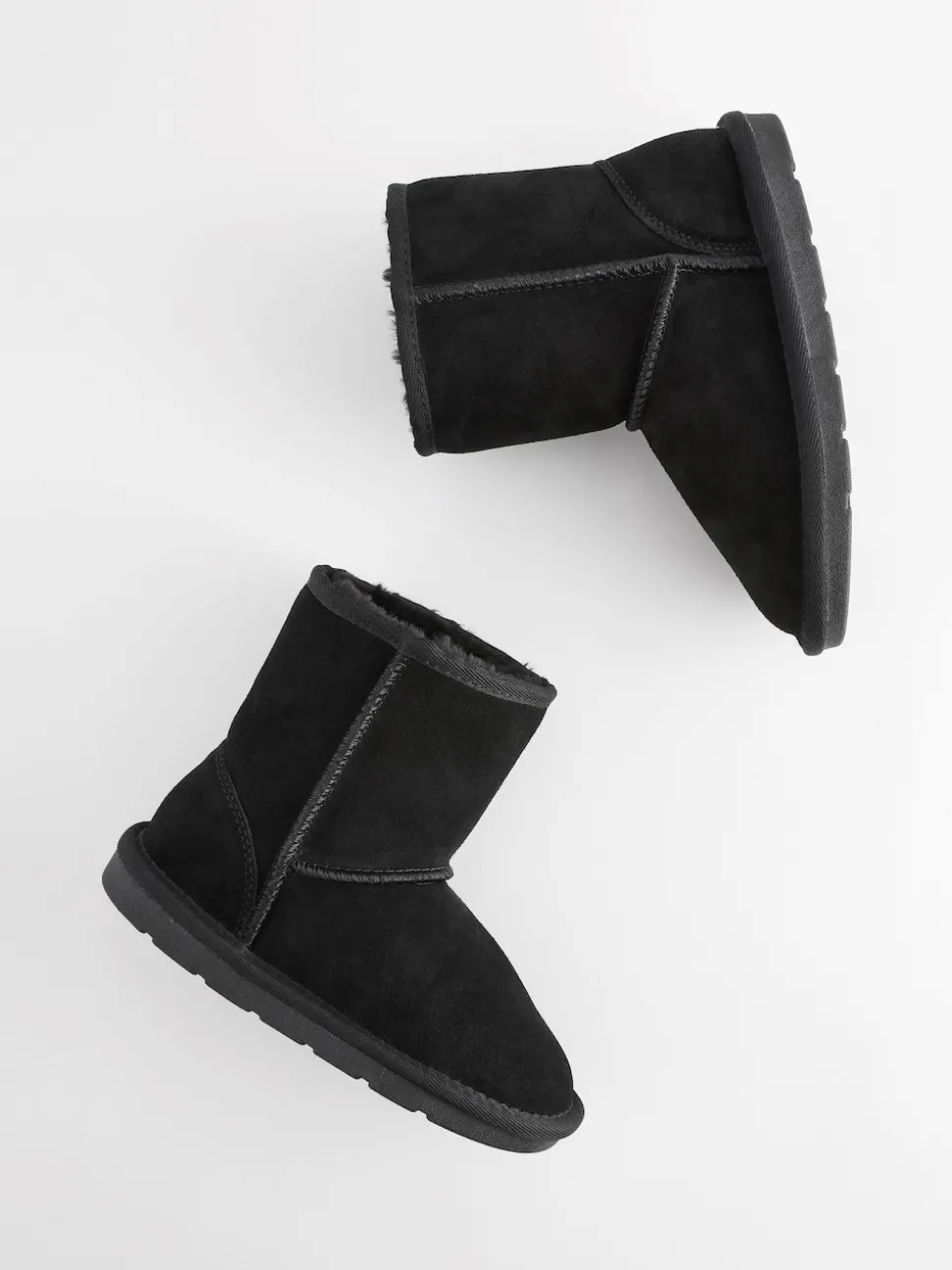 Black Suede Pull On Boots