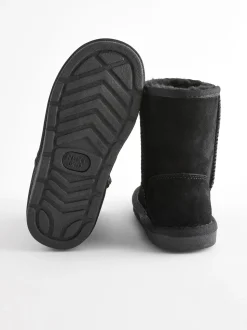 Black Suede Pull On Boots