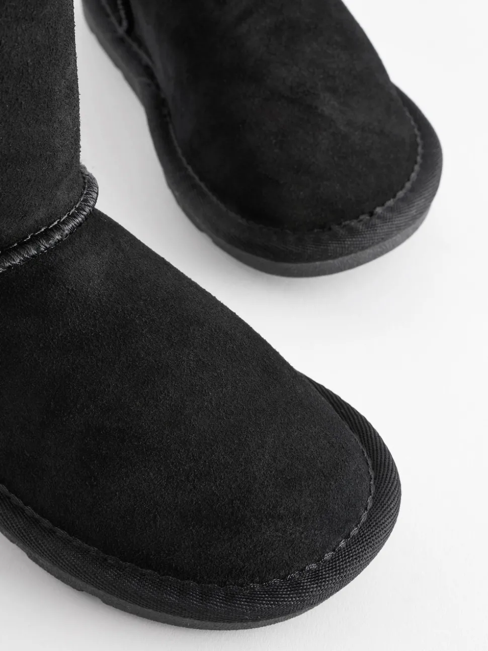 Black Suede Pull On Boots
