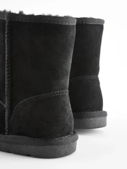 Black Suede Pull On Boots