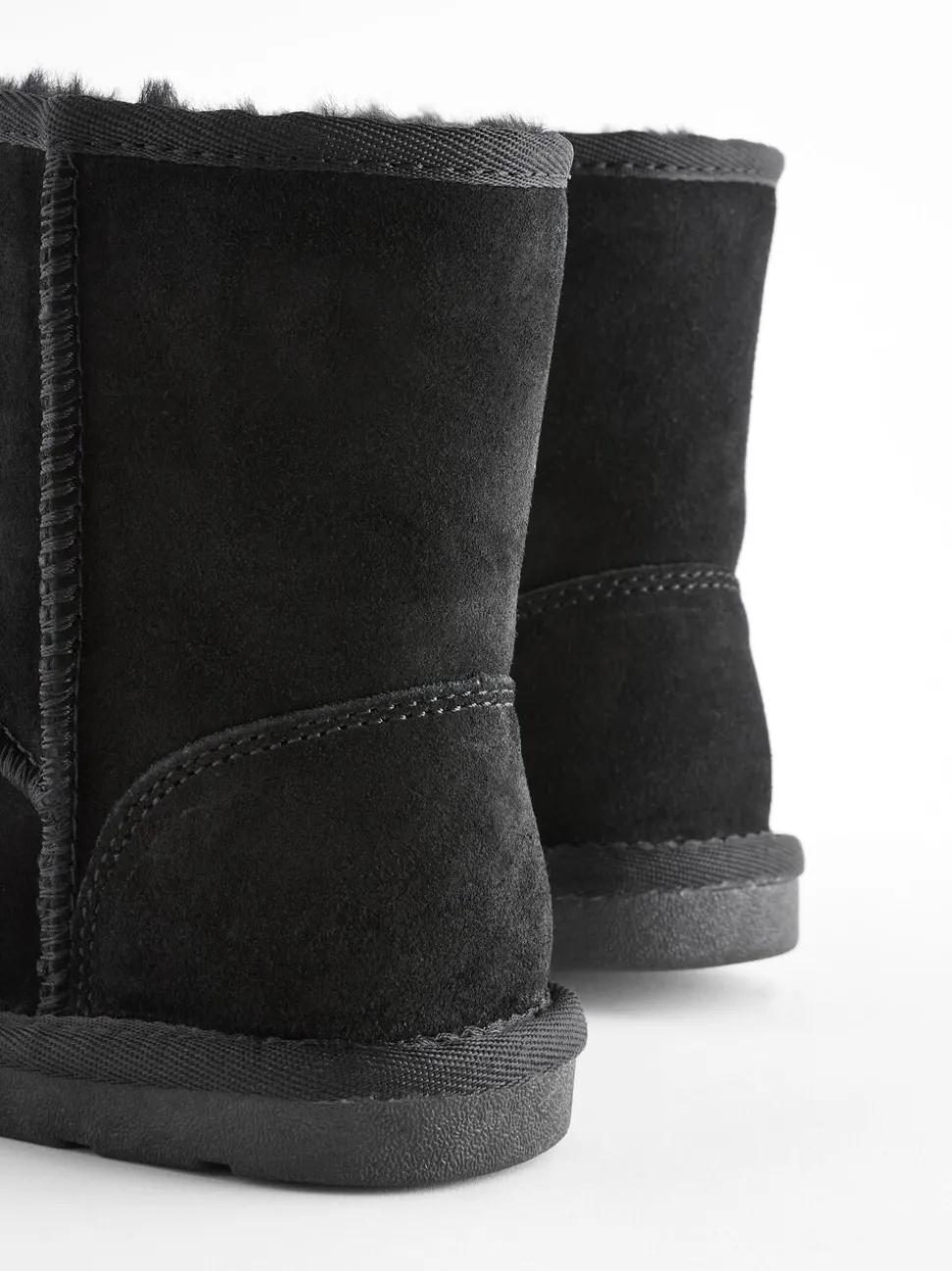 Black Suede Pull On Boots