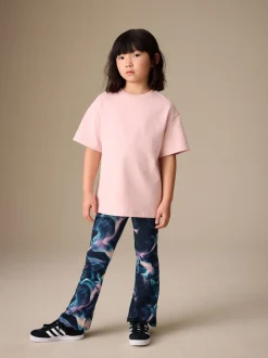 Black Swirl Flare Leggings (3-16yrs)