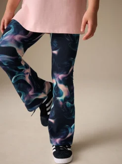 Black Swirl Flare Leggings (3-16yrs)