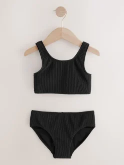 Black Textured Bikini (3-16yrs)
