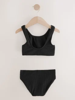 Black Textured Bikini (3-16yrs)