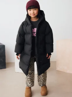 Black Waterproof Faux Fur Lined Padded Coat (3-16yrs)