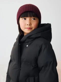 Black Waterproof Faux Fur Lined Padded Coat (3-16yrs)