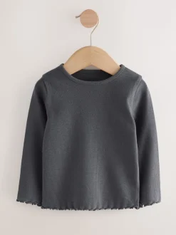 Black/White Long Sleeve Rib Tops 5 Pack (3mths-7yrs)