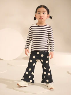 Black/White Long Sleeve Rib Tops 5 Pack (3mths-7yrs)