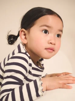Black/White Long Sleeve Rib Tops 5 Pack (3mths-7yrs)
