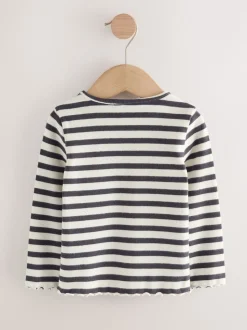 Black/White Long Sleeve Rib Tops 5 Pack (3mths-7yrs)