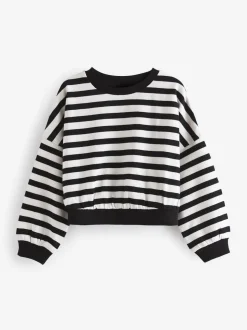 Black/White Boxy Long Sleeve 100% Cotton Sweat Tops 3 Pack (3-16yrs)