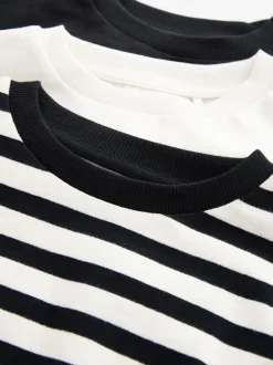 Black/White Boxy Long Sleeve 100% Cotton Sweat Tops 3 Pack (3-16yrs)