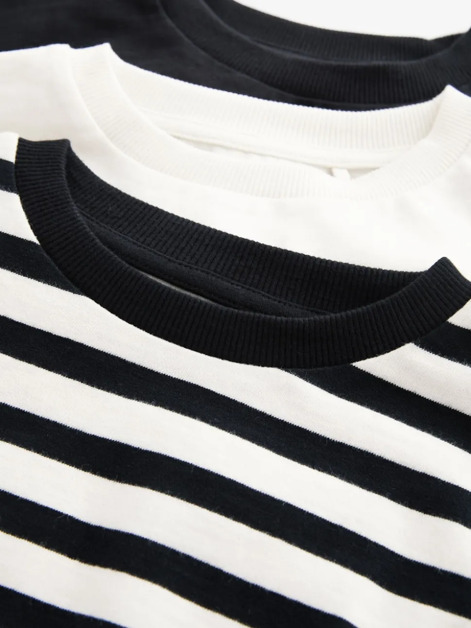 Black/White Boxy Long Sleeve 100% Cotton Sweat Tops 3 Pack (3-16yrs)