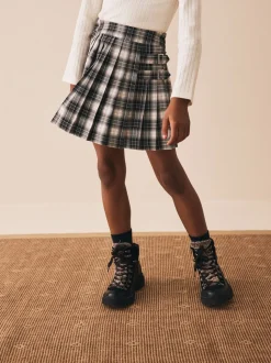 Black/White Check Pleated Skirt (3-16yrs)