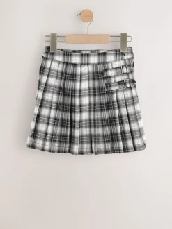 Black/White Check Pleated Skirt (3-16yrs)