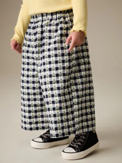 Black/White Floral Gingham Trousers (3mths-7yrs)