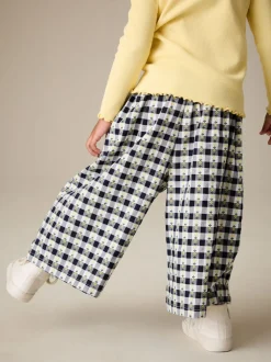 Black/White Floral Gingham Trousers (3mths-7yrs)