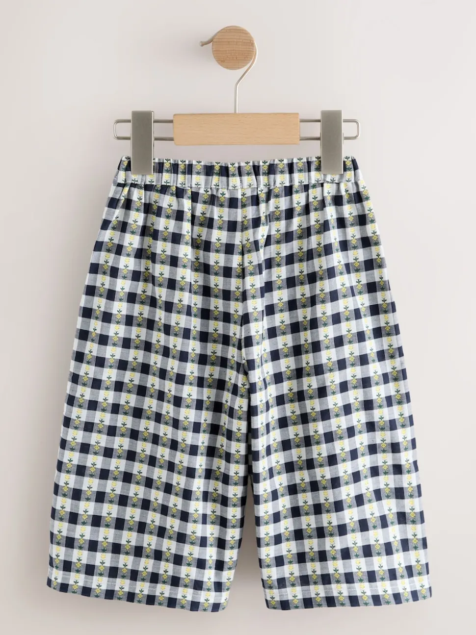 Black/White Floral Gingham Trousers (3mths-7yrs)