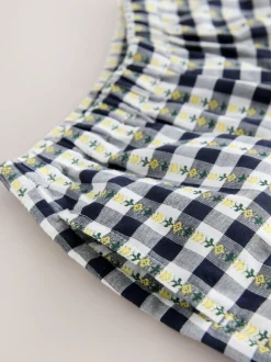 Black/White Floral Gingham Trousers (3mths-7yrs)