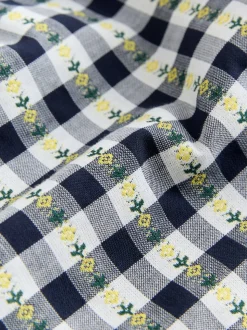 Black/White Floral Gingham Trousers (3mths-7yrs)