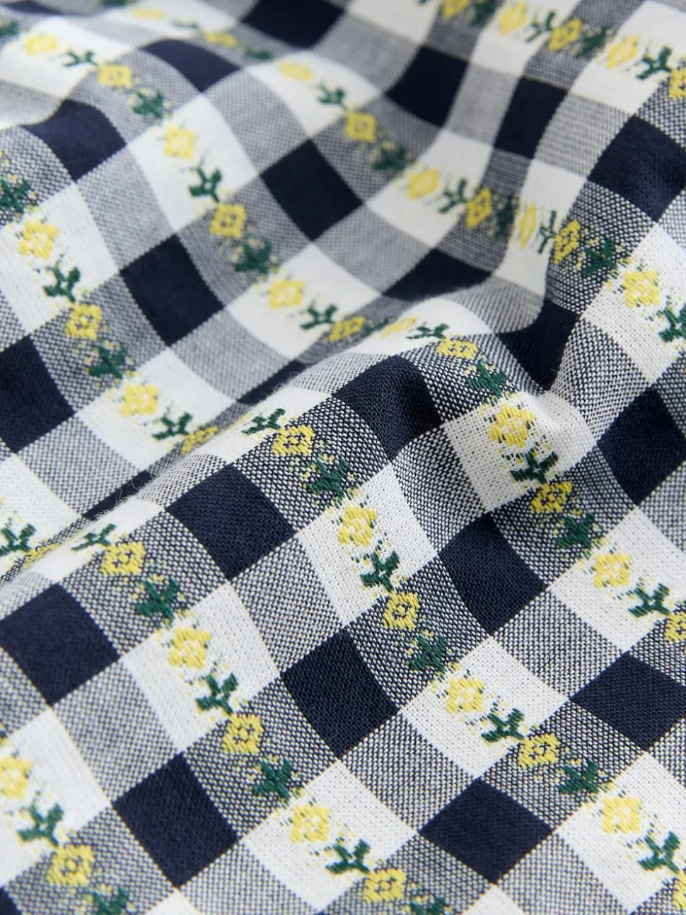 Black/White Floral Gingham Trousers (3mths-7yrs)