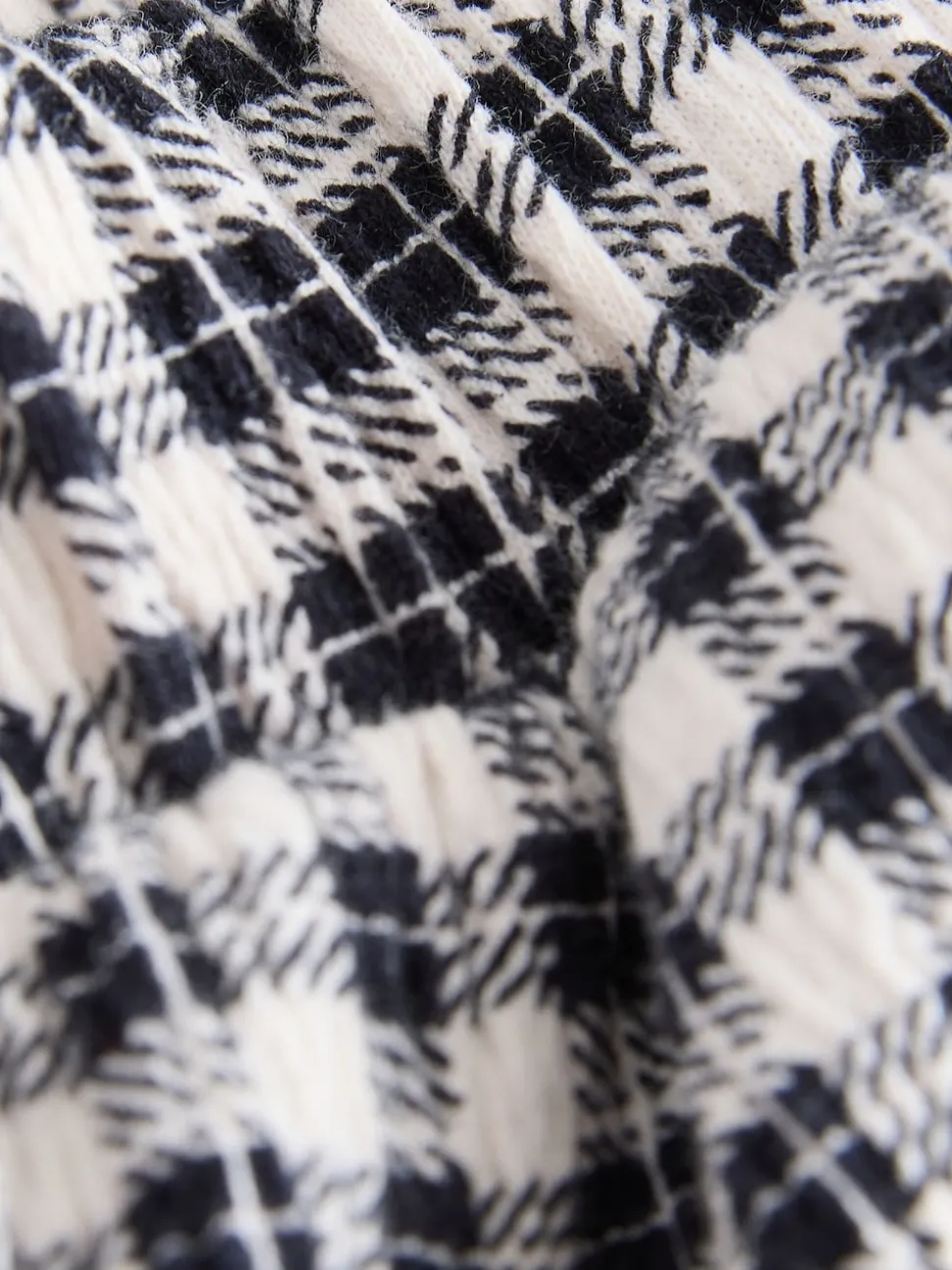 Black/White Gingham Check Wide Leg Textured Trousers (3-16yrs)