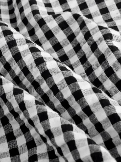 Black/White Gingham Pull On Barrel Trousers (3-16yrs)