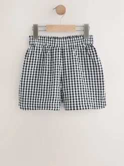 Black/White Gingham Pull On Shorts (3-16yrs)