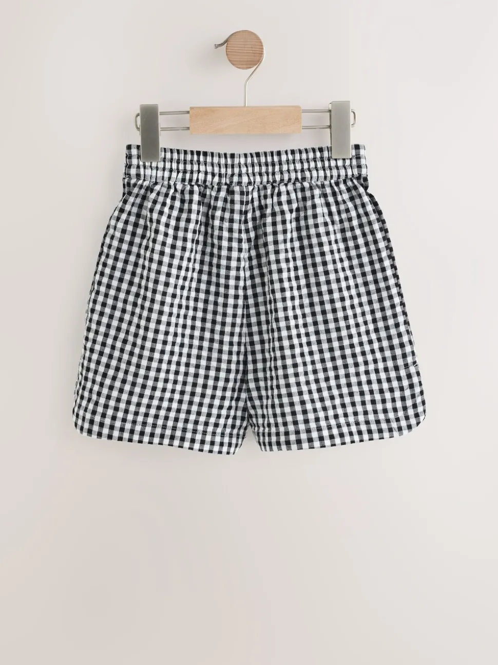 Black/White Gingham Pull On Shorts (3-16yrs)