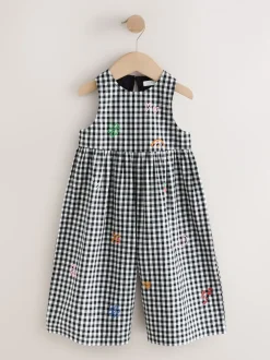 Black/White Gingham Sleeveless Playsuit (3mths-7yrs)