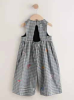 Black/White Gingham Sleeveless Playsuit (3mths-7yrs)